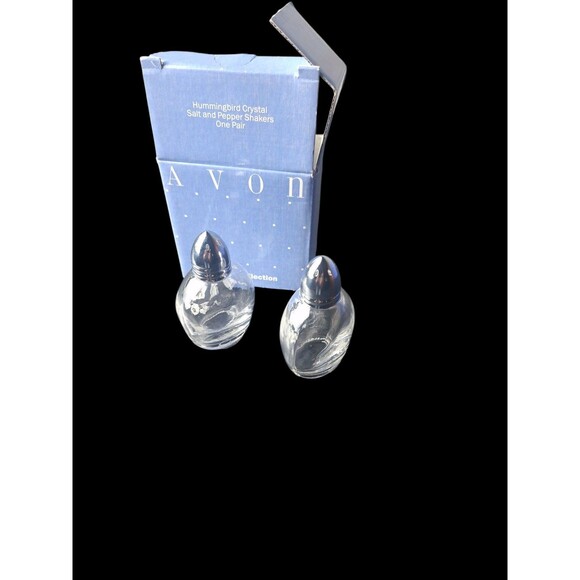 Vintage Avon Crystal Hummingbird Salt & Pepper Shakers - Picture 2 of 3